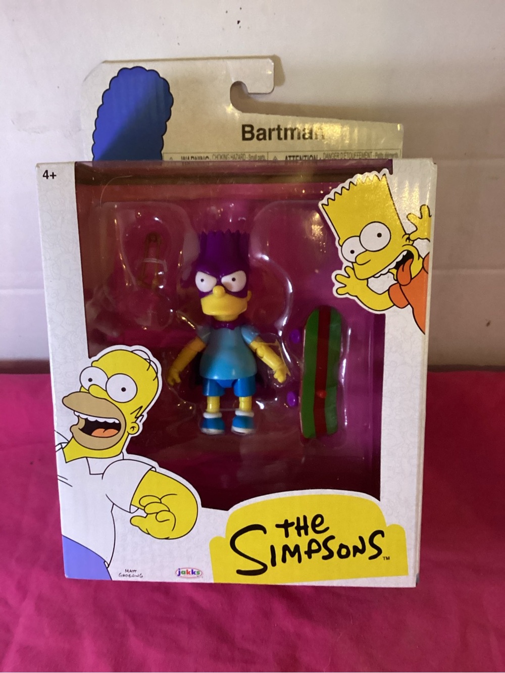 34-The Simpsons 5 Inch Bartman Action Figure with Skateboarding Accessory New